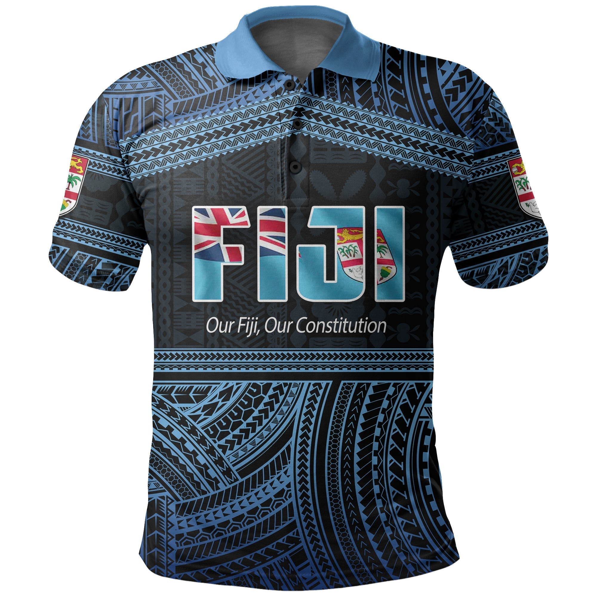 Fiji Constitution Day Polynesian Patterns Polo Shirt LT6 - Wonder Print Shop