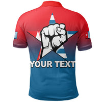 Rückansicht West Papua Polo: Stern mit erhobener Faust, YOUR TEXT