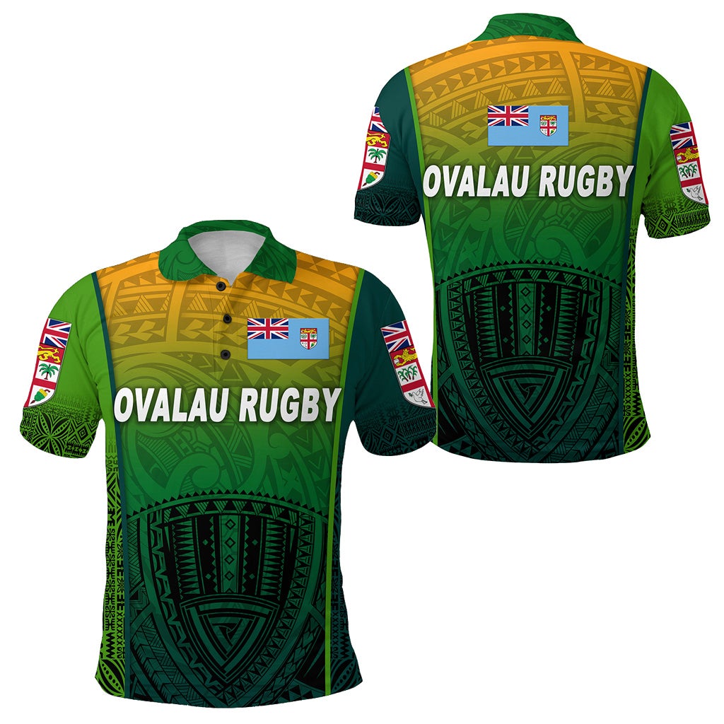 Fiji Ovalau Rugby Polo Shirt Light Green Style LT8 - Wonder Print Shop