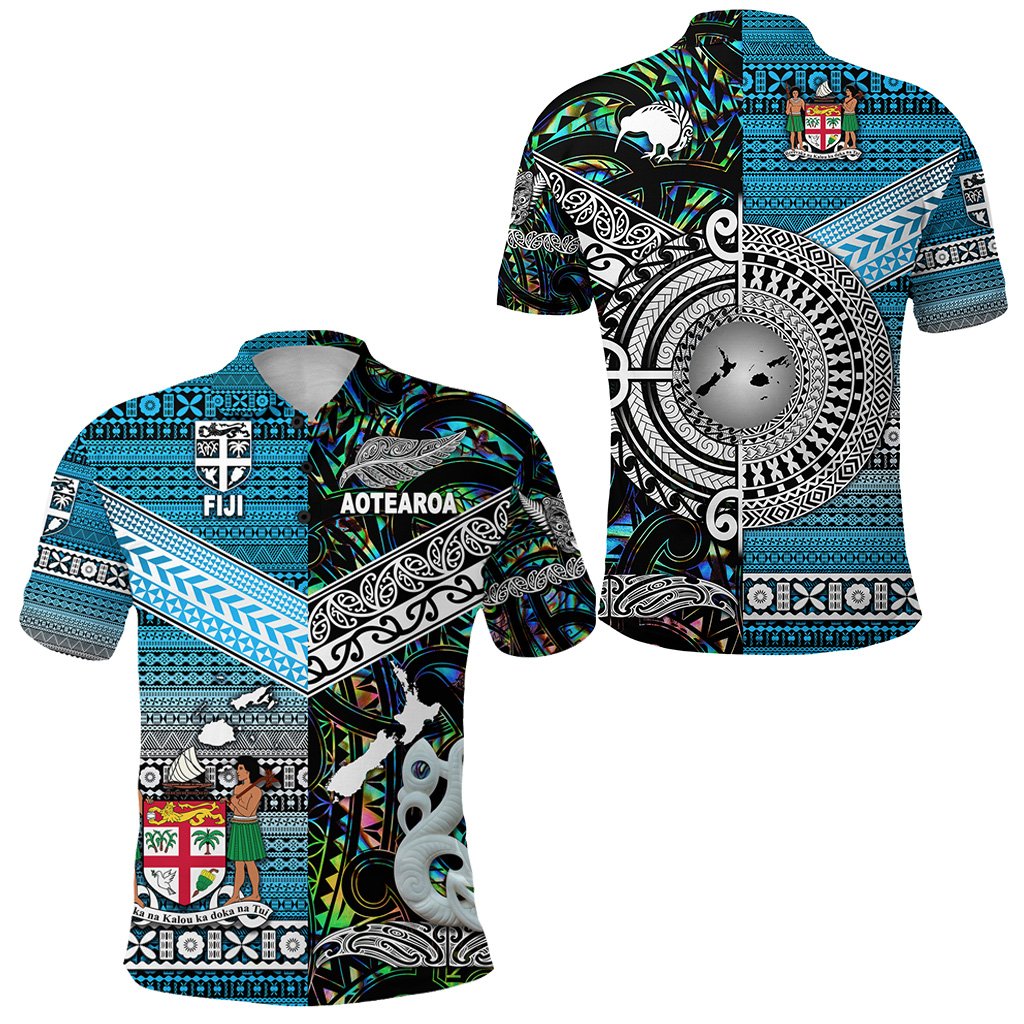 New Zealand Maori Aotearoa Fiji Tapa Polo Shirt Together Green LT8 - Wonder Print Shop