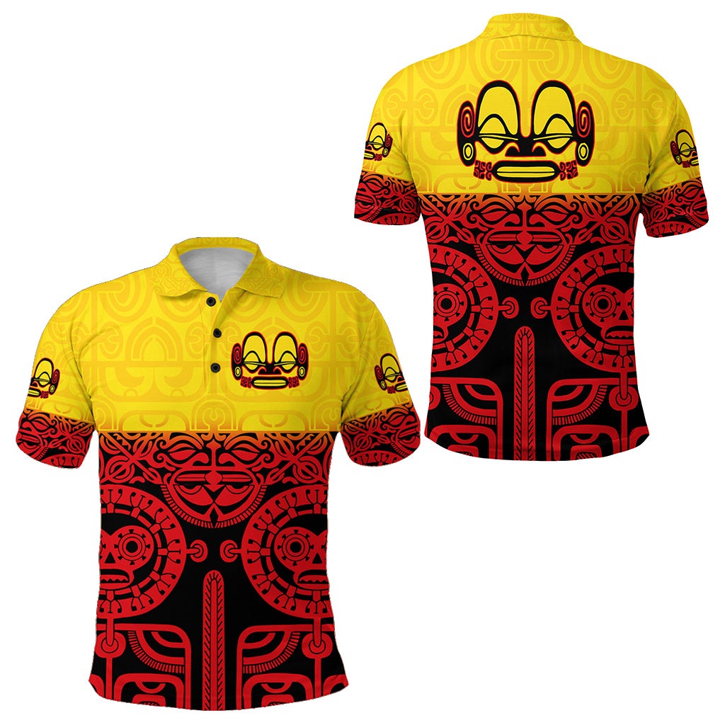 Marquesas Islands Polo Shirt Marquesan Tattoo Special Style Gradient Red LT8 - Wonder Print Shop