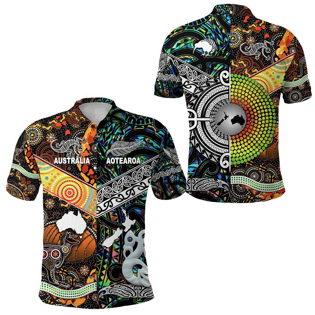 Maori Aboriginal Polo Shirt Together Paua Shell LT8 - Wonder Print Shop