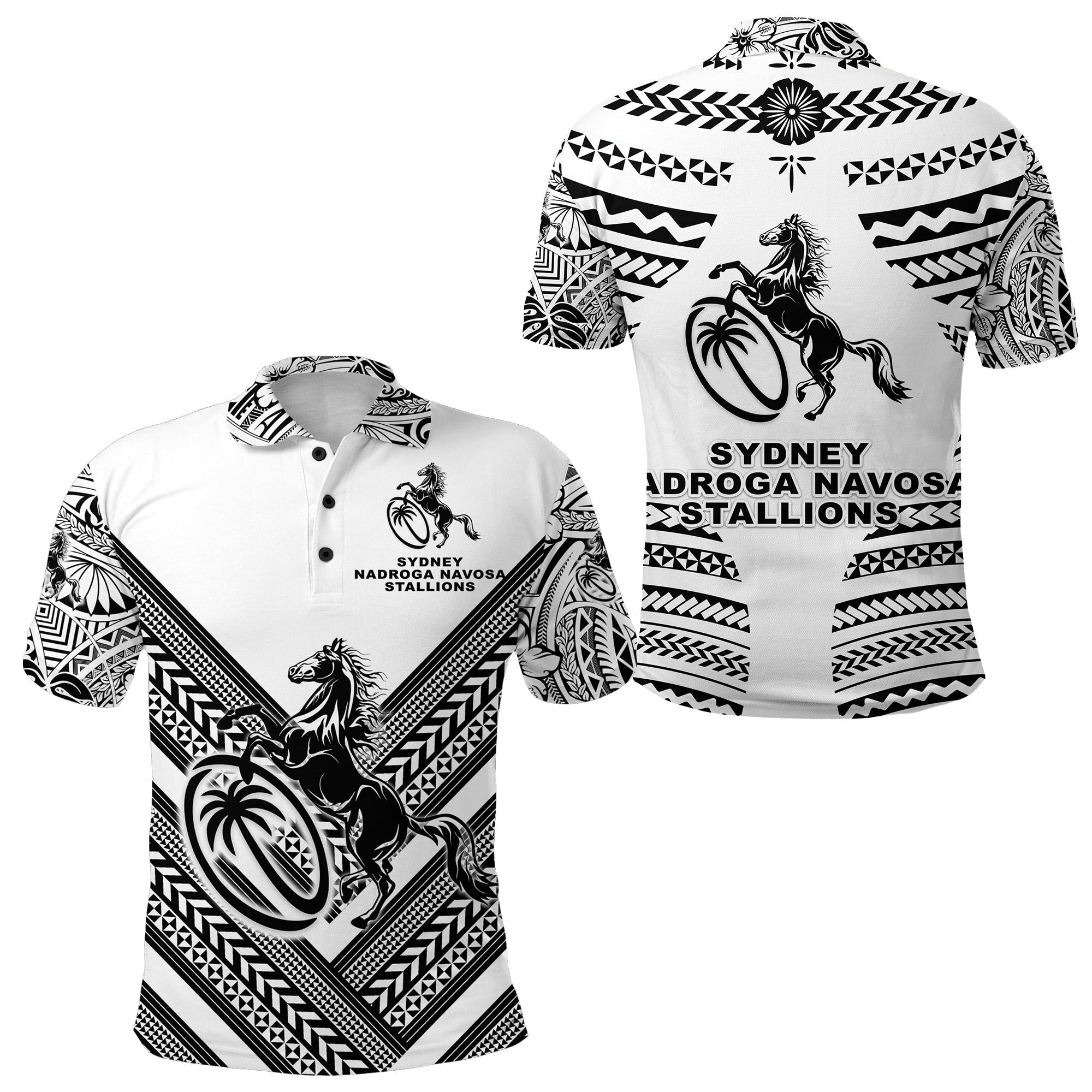 Fiji Rugby Polo Shirt Sydney Nadroga Navosa Stallions Creative Style White LT8 - Wonder Print Shop