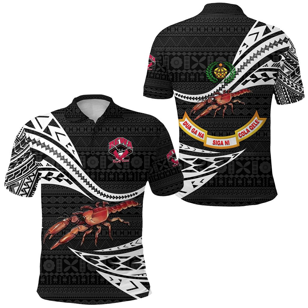 Fiji Rewa Rugby Union Polo Shirt Unique Version Black LT8 - Wonder Print Shop