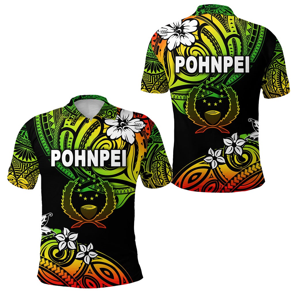 FSM Pohnpei Polo Shirt Unique Vibes Reggae LT8 - Wonder Print Shop