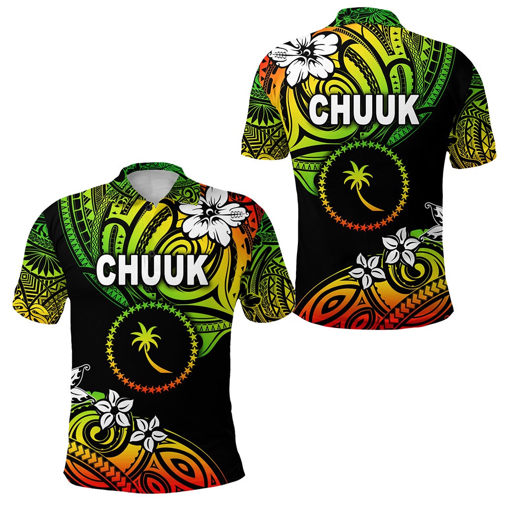 FSM Chuuk Polo Shirt Unique Vibes Reggae LT8 - Wonder Print Shop