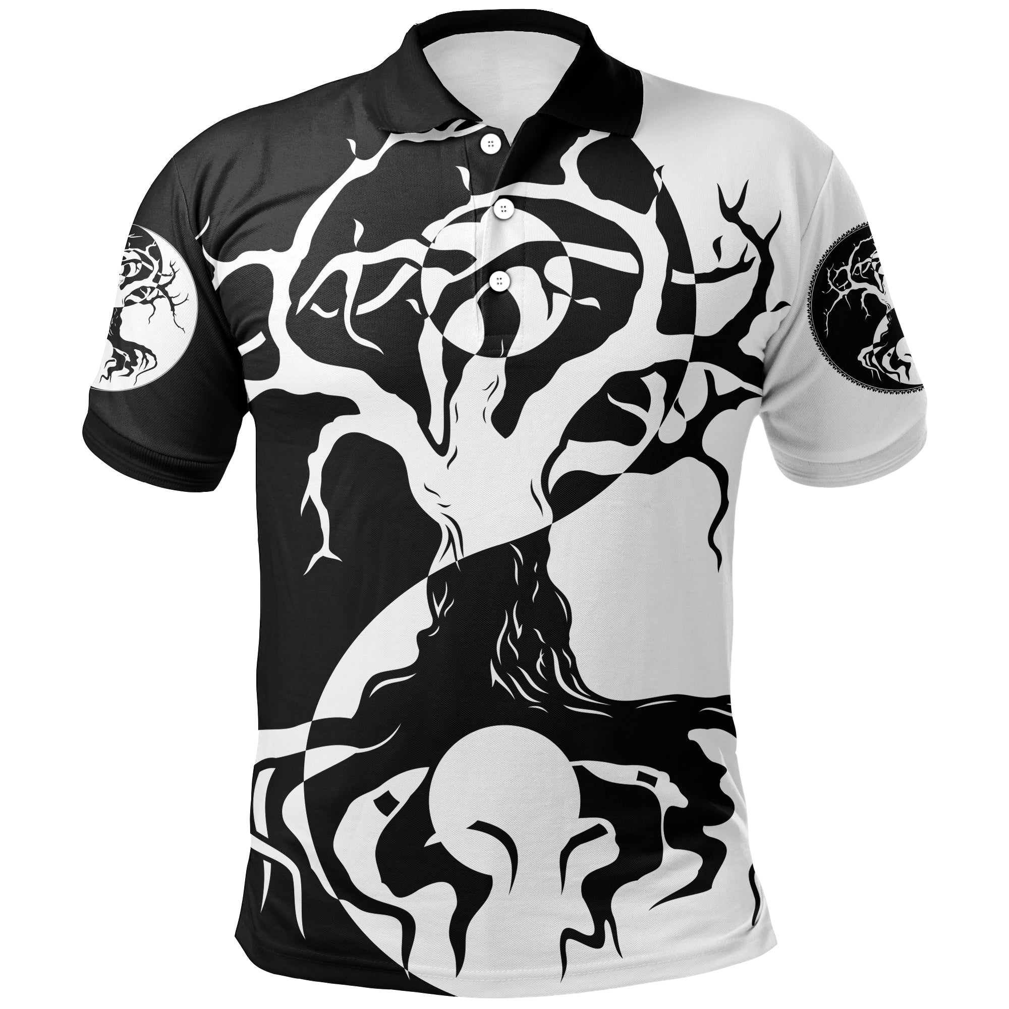 Viking Polo Shirt Ying Yang Celtic Tree RLT12 - Wonder Print Shop