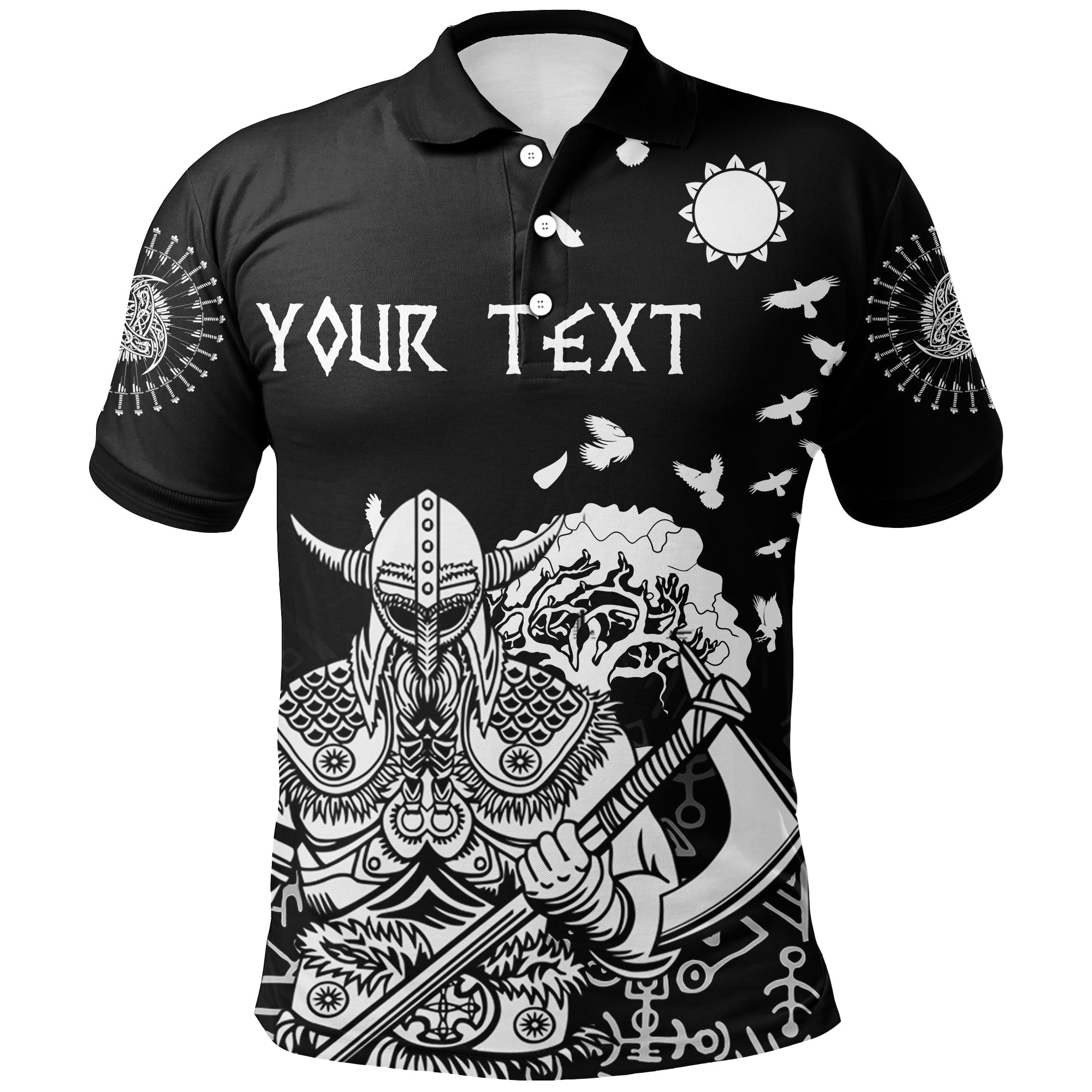 Custom Viking Warrior Off Polo Shirt Celtic Tree RLT12 - Wonder Print Shop