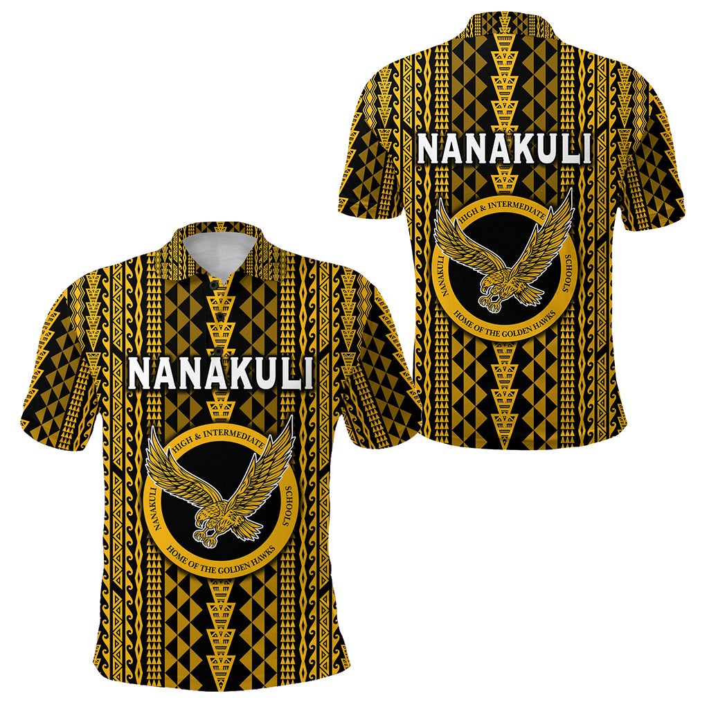 Hawaii Nanakuli School Polo Shirt Golden Hawks Simple Style LT8 - Wonder Print Shop