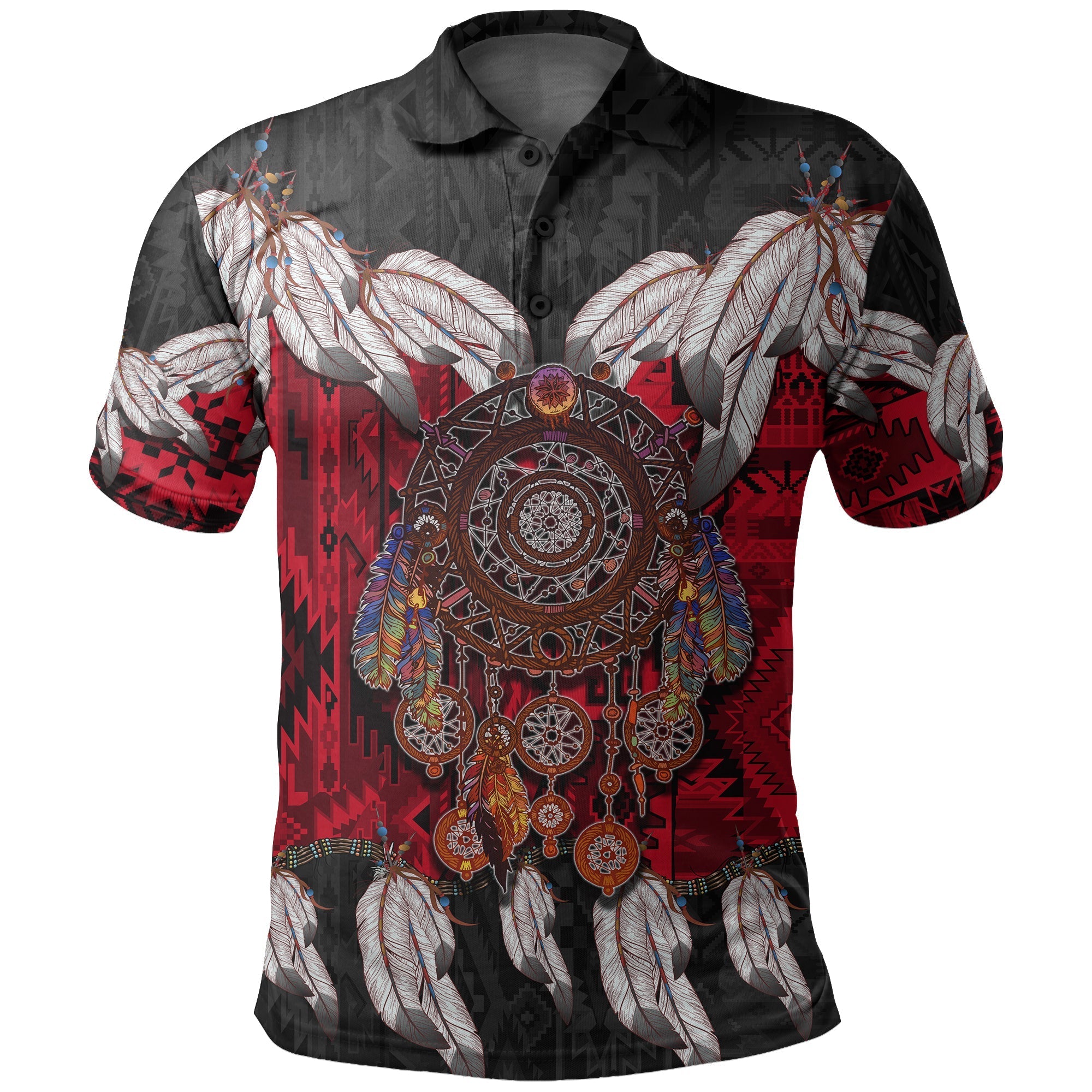 Custom Native American Polo Shirt Native Dreamcatcher LT6 - Wonder Print Shop