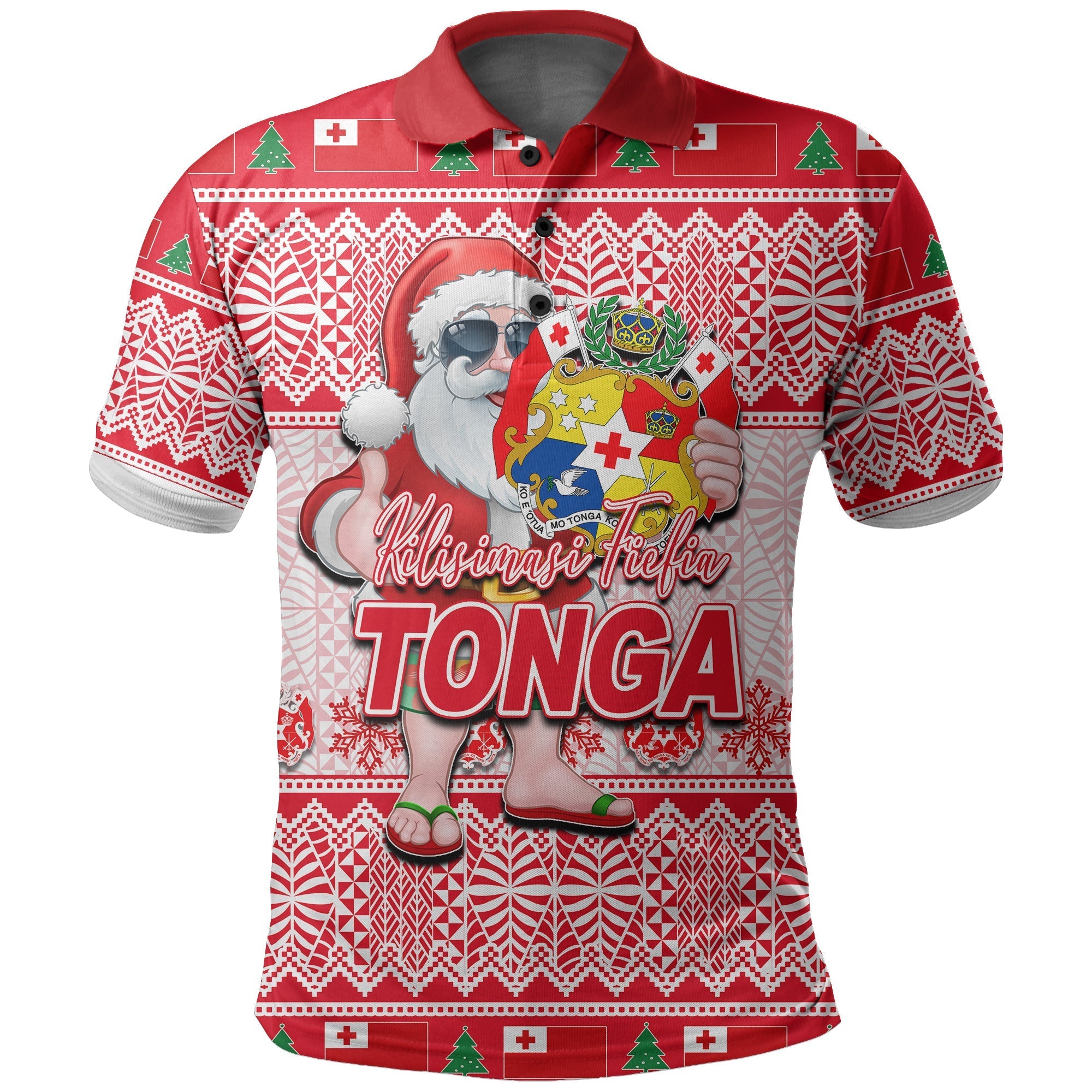 Tonga Polo Shirt Christmas Cool Santa Claus LT6 - Wonder Print Shop