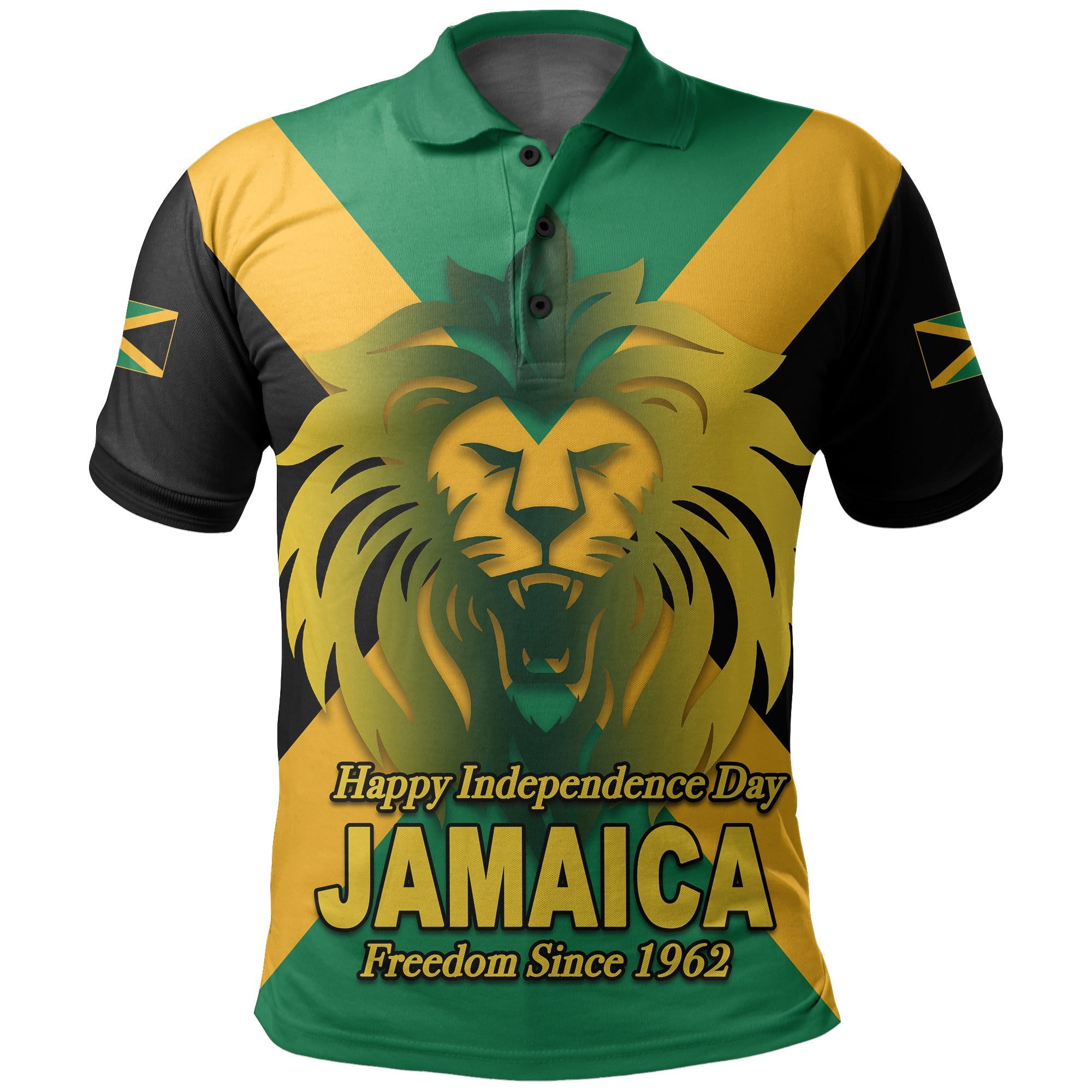 Jamaica Polo Shirt Independence Day Lion LT6 - Wonder Print Shop