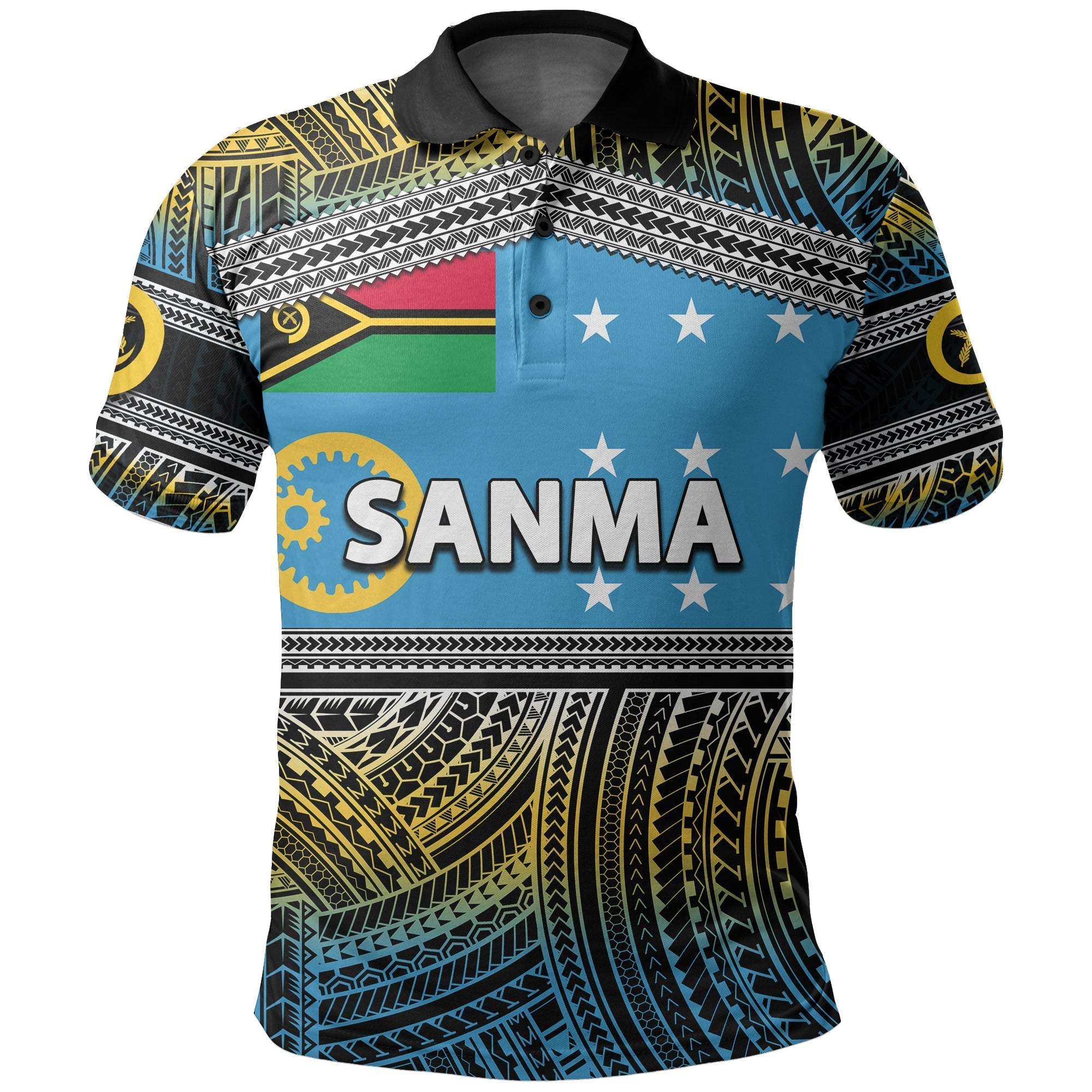 Custom Sanma Province Polo Shirt Of Vanuatu Polynesian Patterns No.2 LT6 - Wonder Print Shop