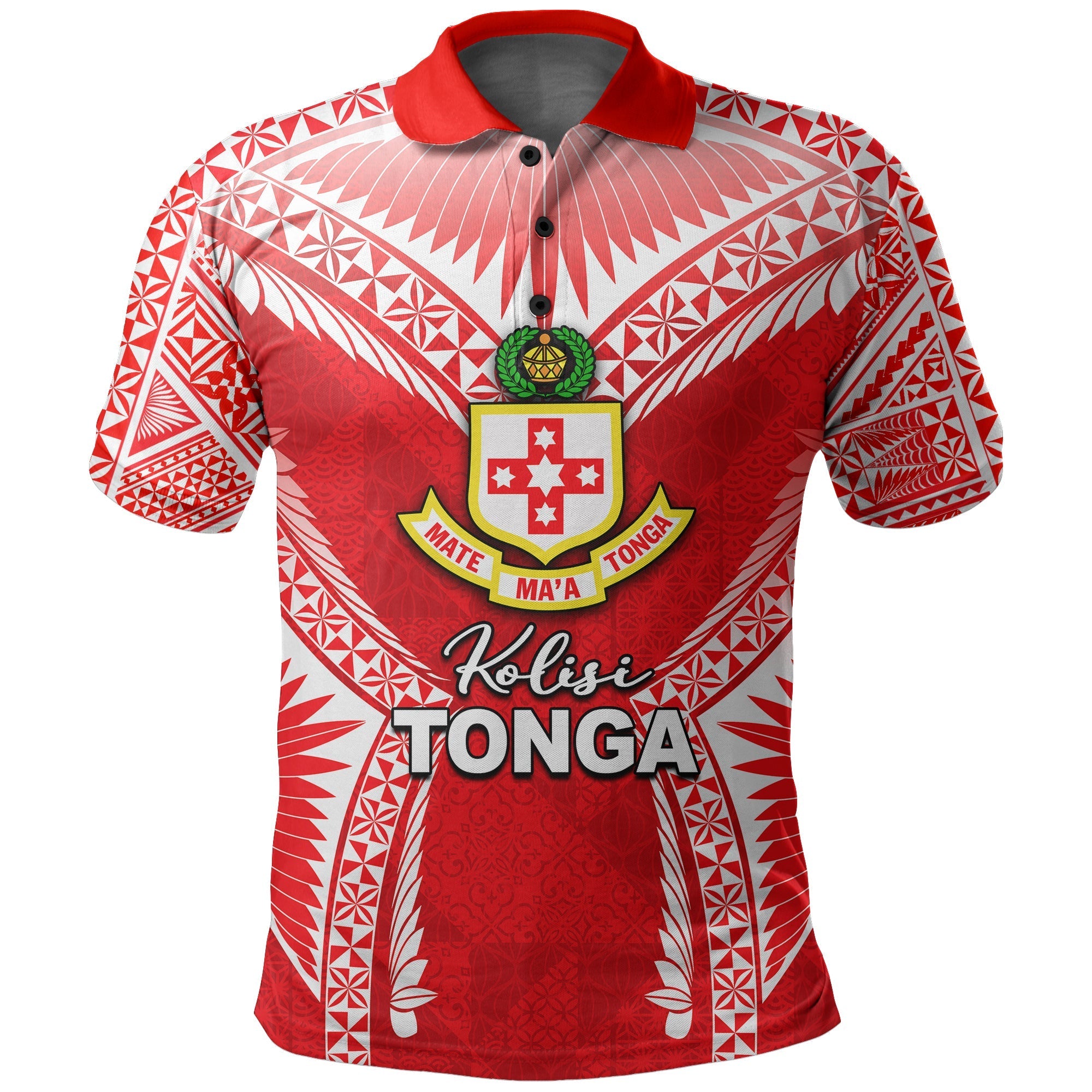 Custom Kolisi Tonga Polo Shirt Red Style LT6 - Wonder Print Shop