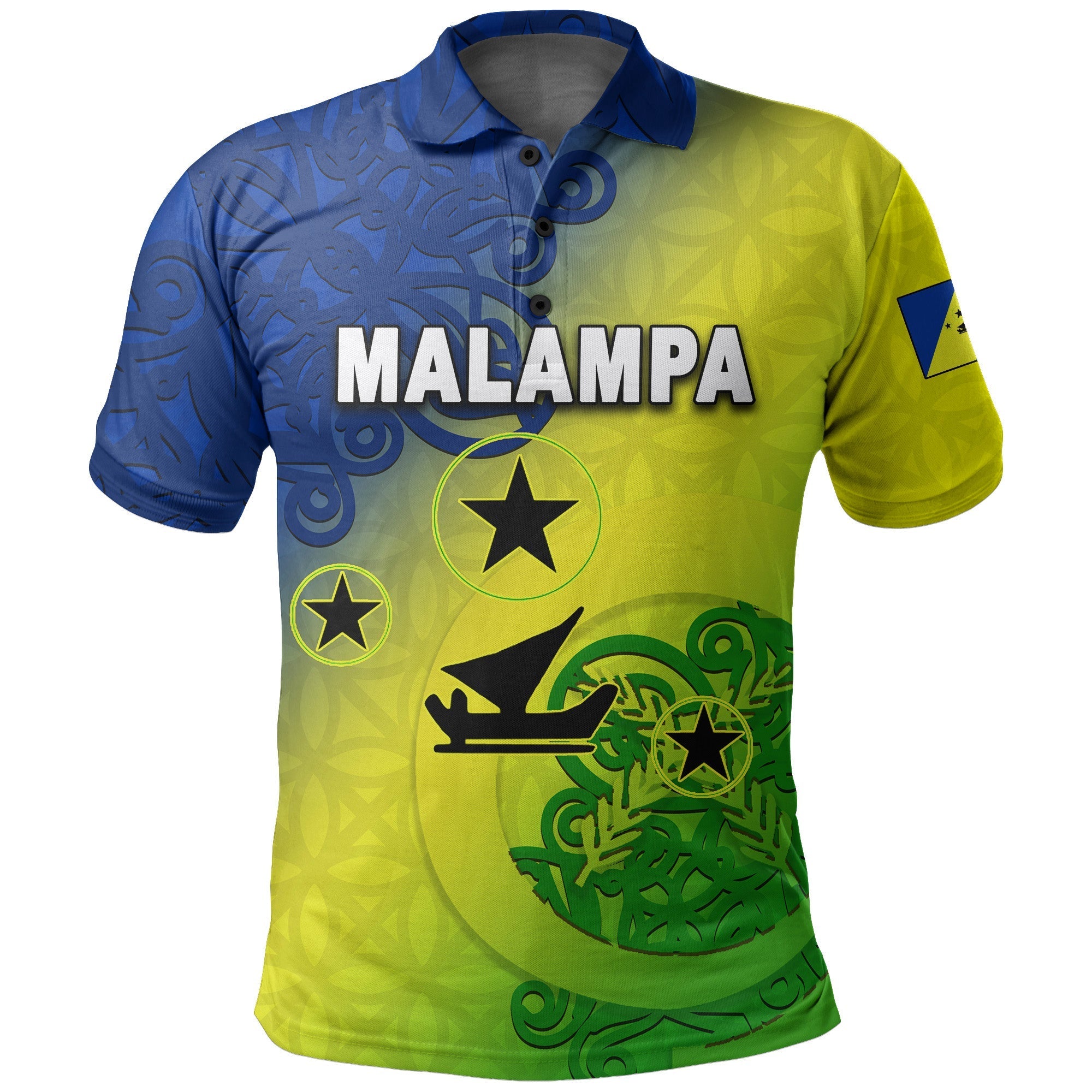 Malampa Day Polo Shirt Sand Drawing Of Vanuatu LT6 - Wonder Print Shop