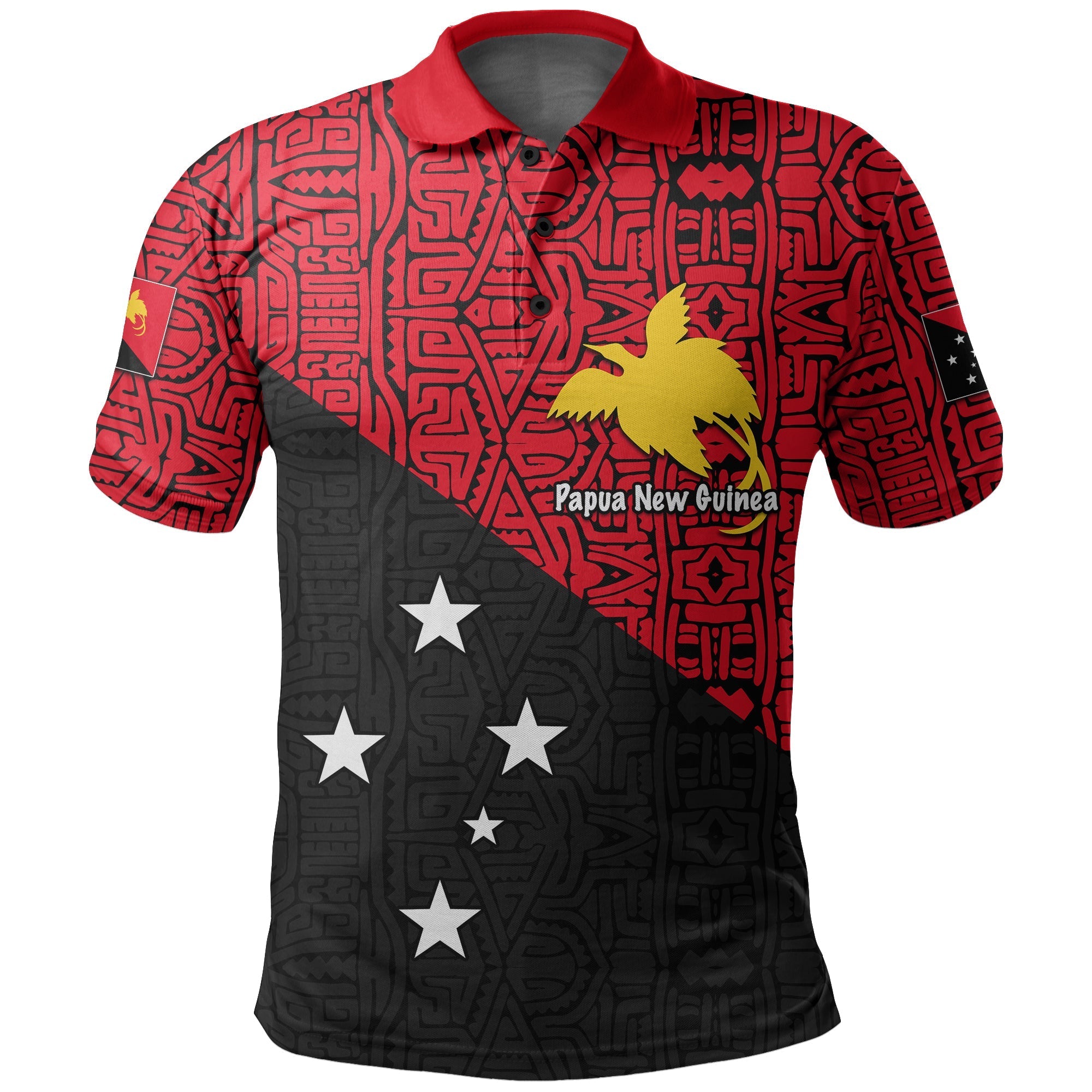 Custom Papua New Guinea Polo Shirt Patterns With Flag LT6 - Wonder Print Shop