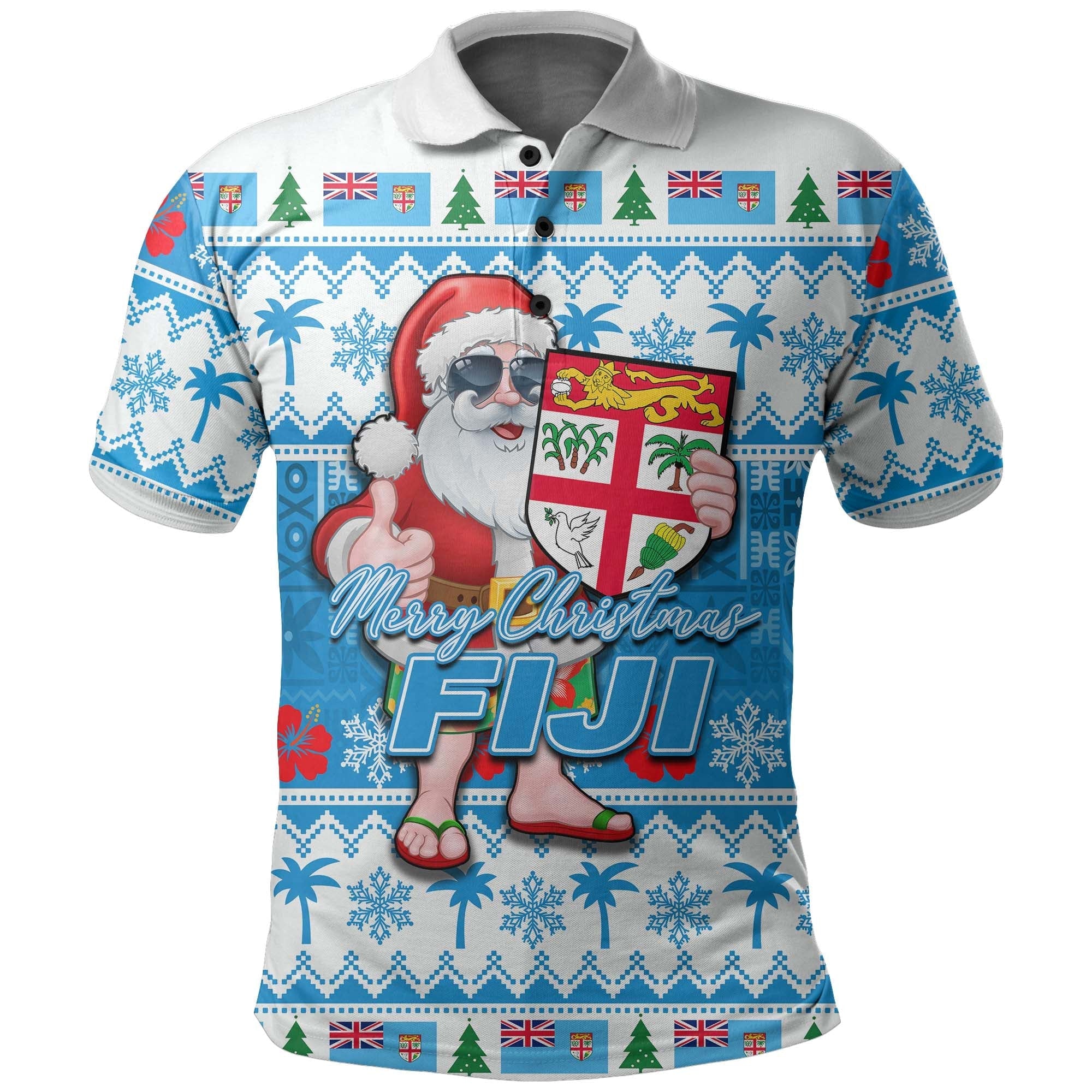 Fiji Polo Shirt Christmas Cool Santa Claus LT6 - Wonder Print Shop