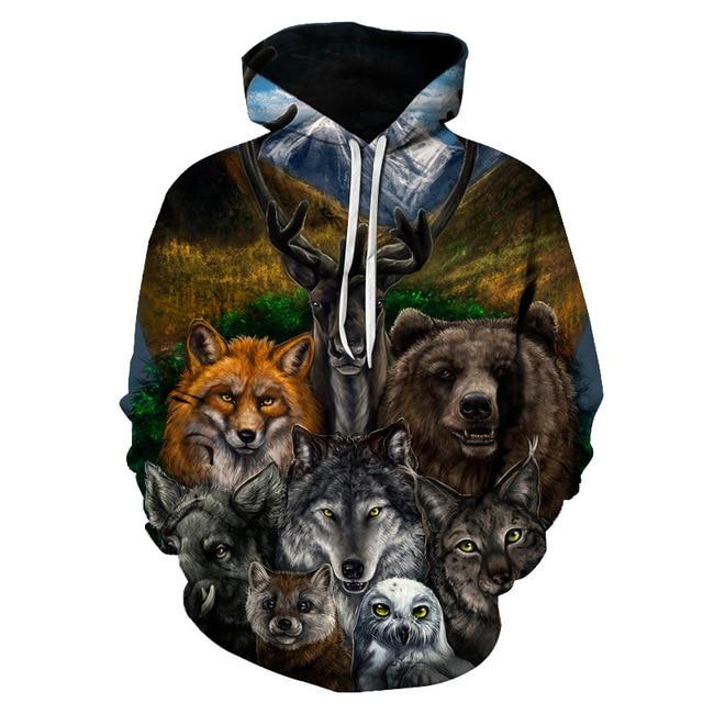 Wolf With Animal 3D Native American Hoodies LT10 - Wonder Print Shop