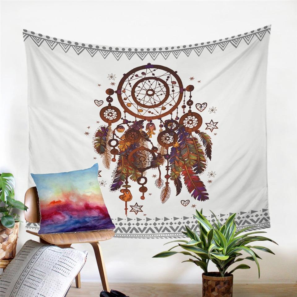 watercolor-tapestry-dreamcatcher-feathers-native-american-style