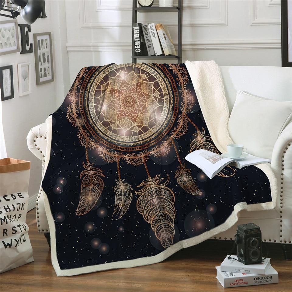 dreamcatcher-galaxy-black-blanket-native-american-style