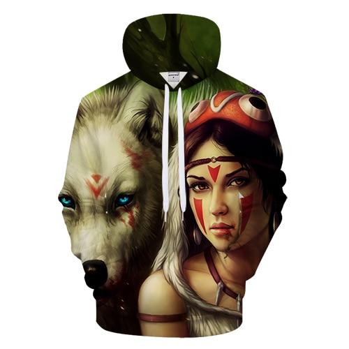 Princess With Wolf 3D Native American Hoodies LT10 - Wonder Print Shop