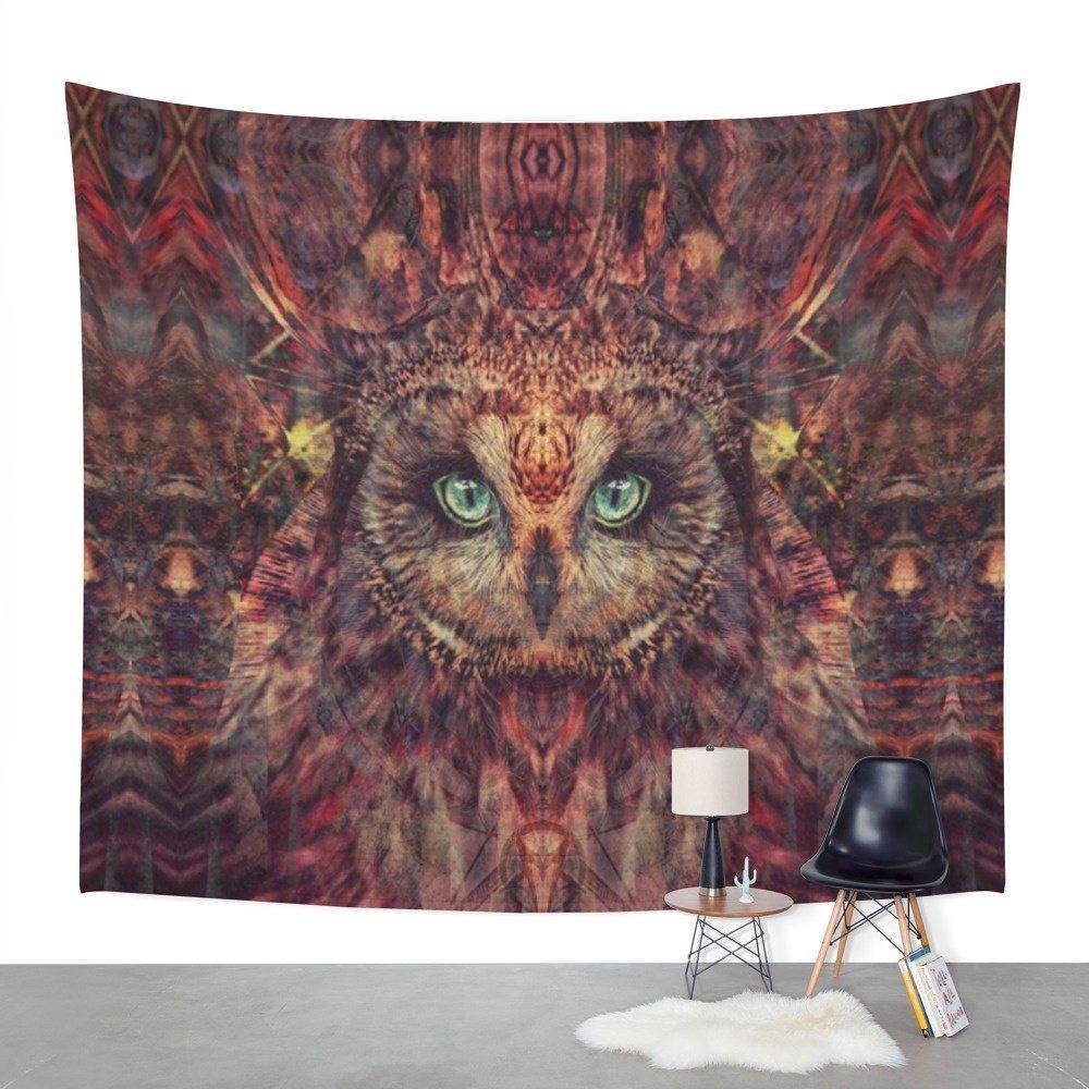 Mystic Owl Wall Hanging Tapestry Native American Design LT10 - Wonder Print Shop