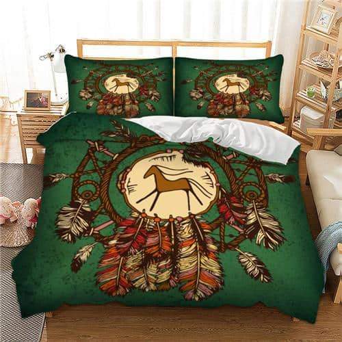 Native American Horse 3D Dreamcatcher Bedding Set LT10 - Wonder Print Shop