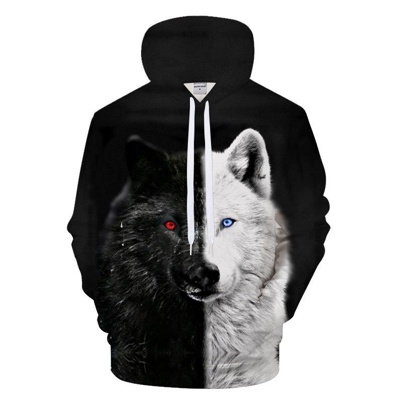 Ying and Yang Native American Wolf 3D Hoodies LT10 - Wonder Print Shop