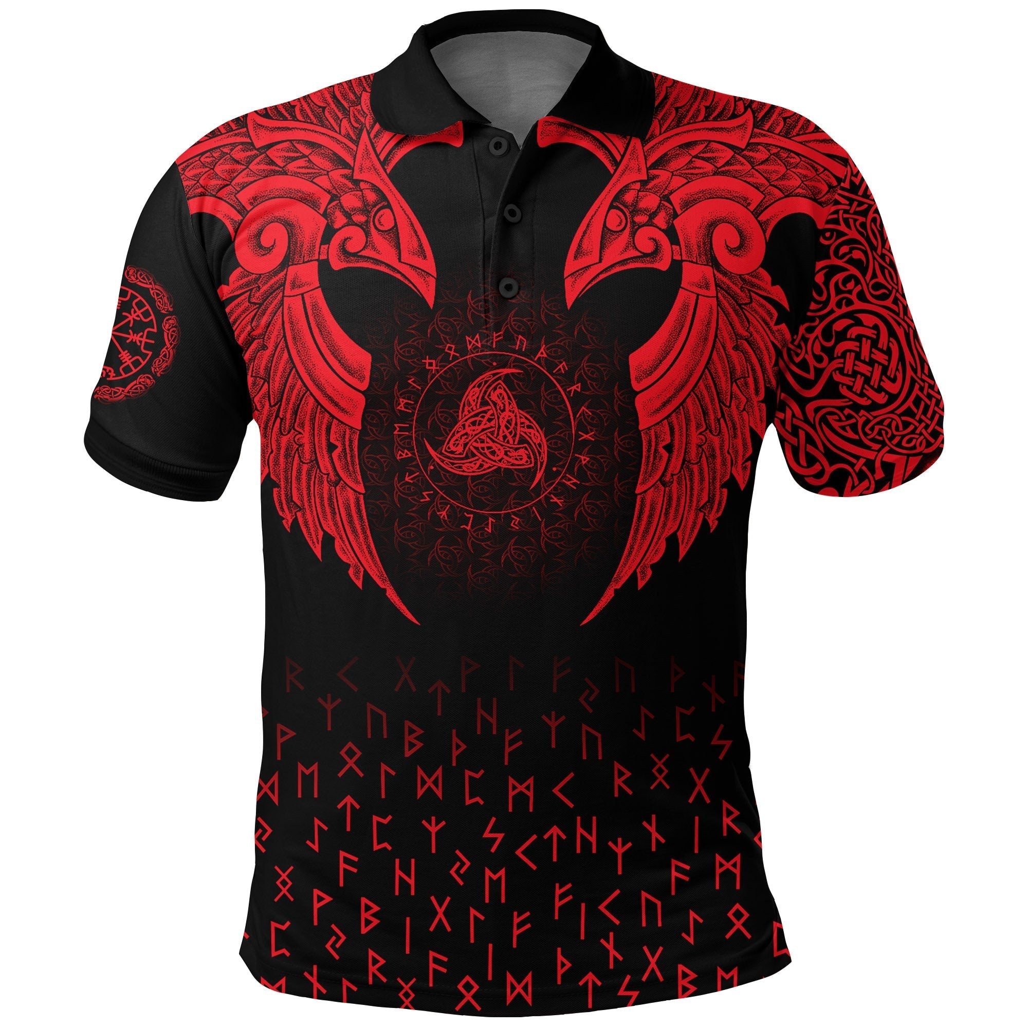 Viking Polo Shirt Nordic Raven Tattoos RLT12 - Wonder Print Shop