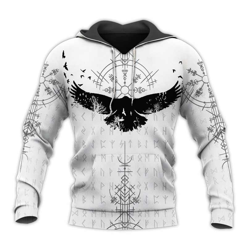 Viking Clothing Raven and Vegvisir Hoodie RLT12 - Wonder Print Shop