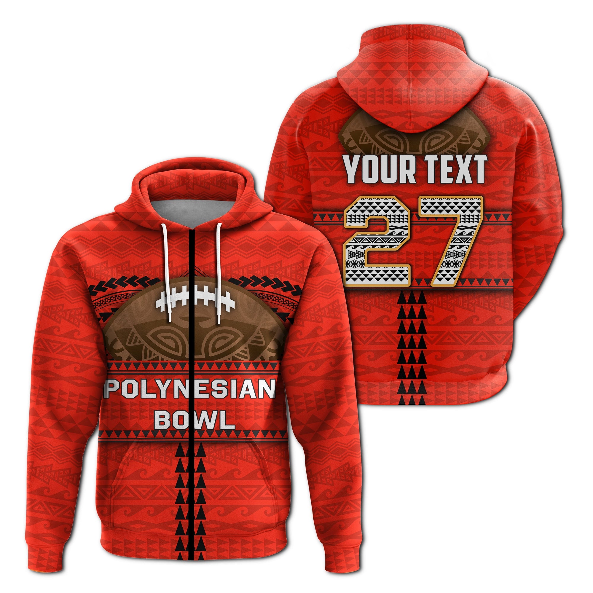 custom-personalised-polynesian-bowl-zip-hoodie-red-custom-text-and-number