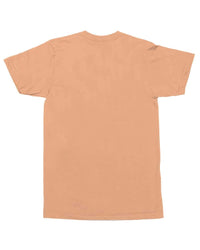 Peach/tan plain T-shirt back, short sleeves and crew neck