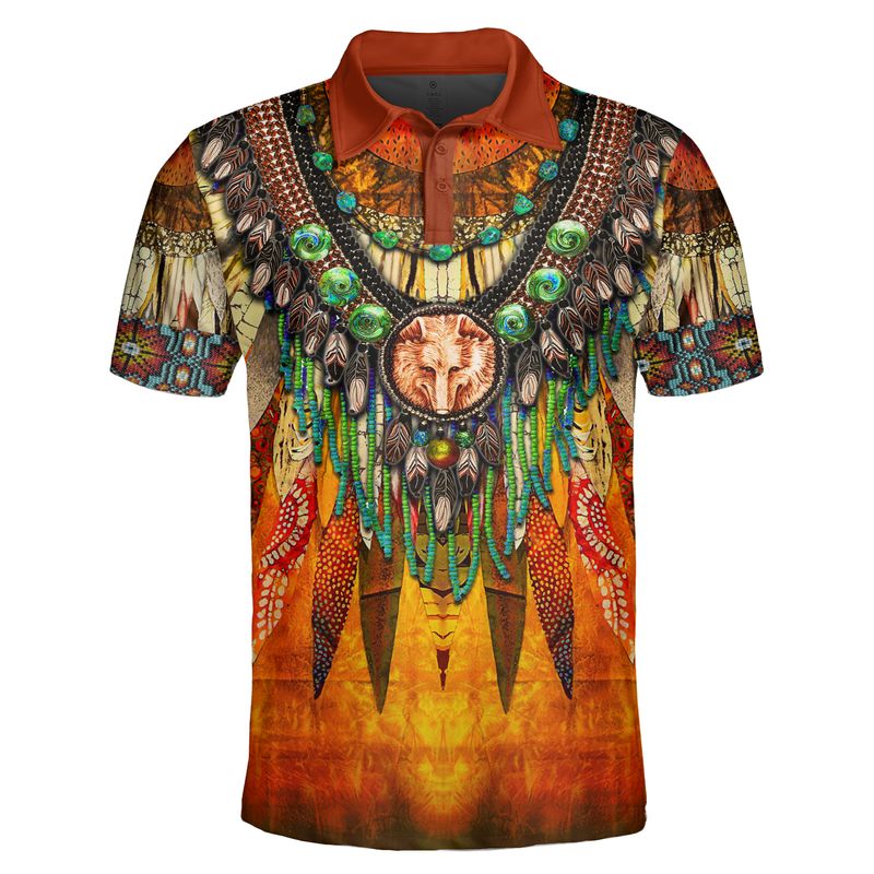 native-american-polo-shirt-wolf-limited-edition