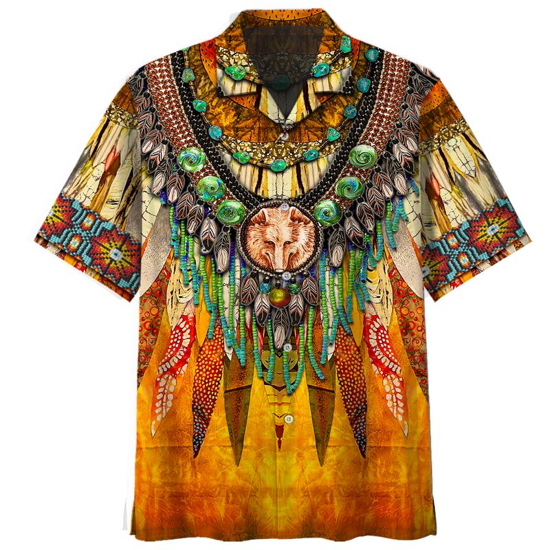 Native American Hawaiian Shirt Wolf Limited Edition LT4 - Wonder Print Shop