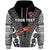 Custom Fiji Rewa Hoodie Rugby Union Tapa Style Black LT8 - Wonder Print Shop