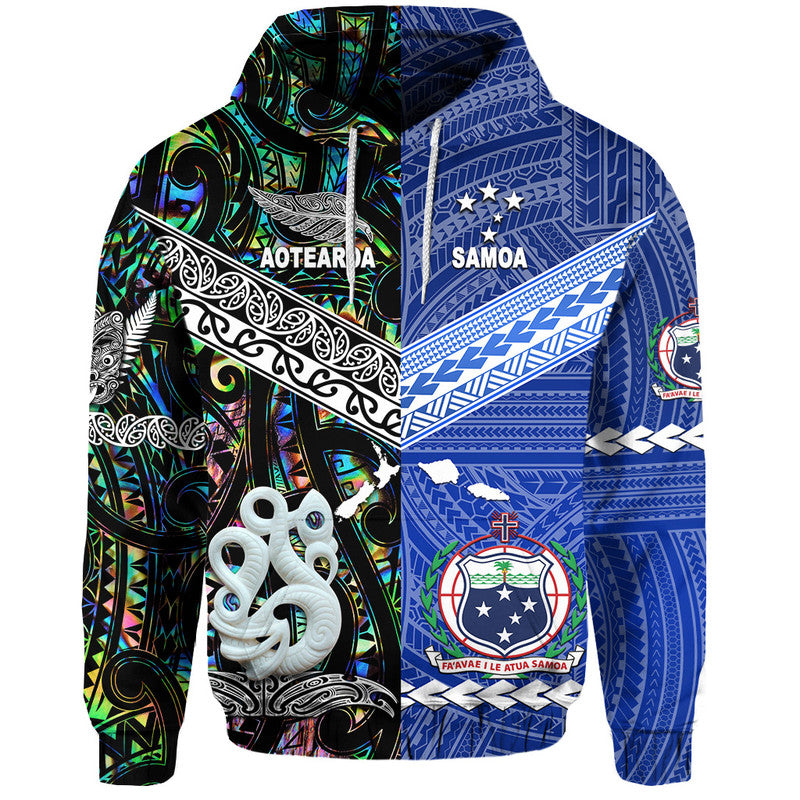 Custom Samoa And New Zealand Hoodie Together Paua Shell LT8 - Wonder Print Shop