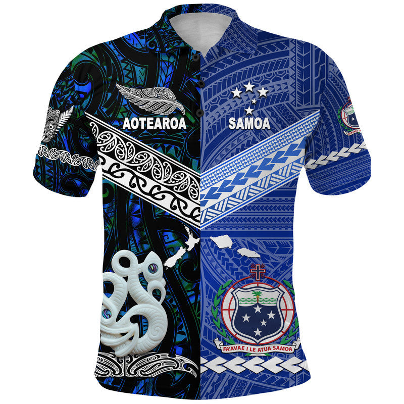 Custom Samoa New Zealand Polo Shirt Together Blue LT8 - Wonder Print Shop
