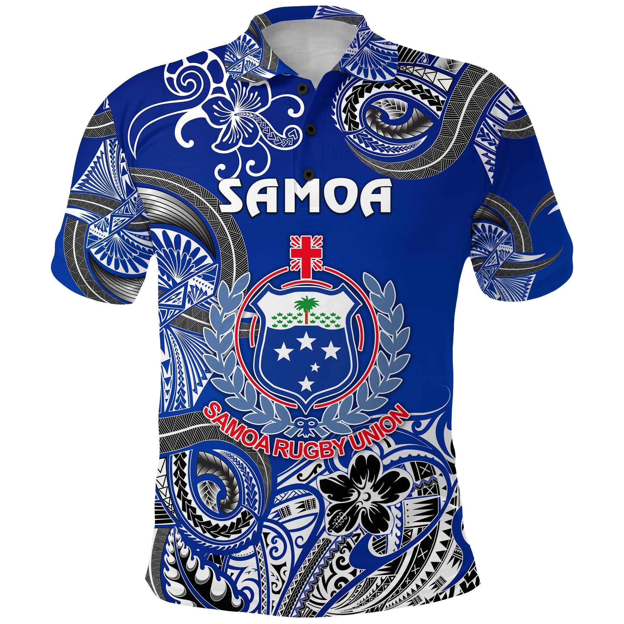 Samoa Manu Polo Shirt Rugby Unique Style Blue White LT8 - Wonder Print Shop