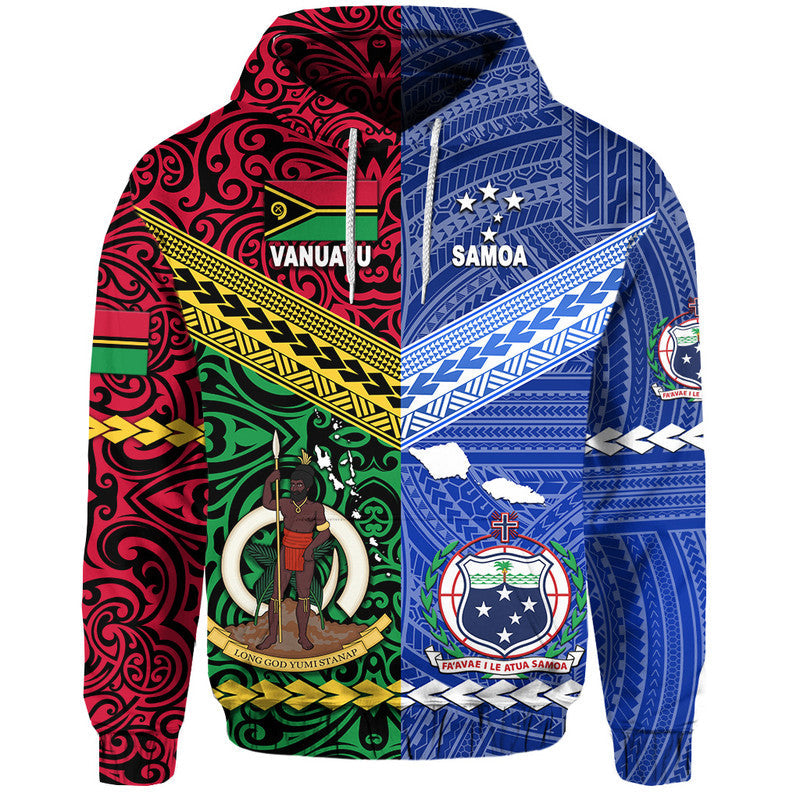 Custom Samoa And Vanuatu Hoodie Together LT8 - Wonder Print Shop