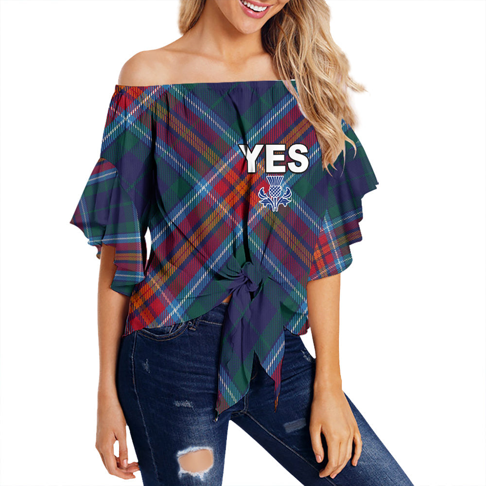 scotland-tartan-yes-off-shoulder-wrap-waist-top