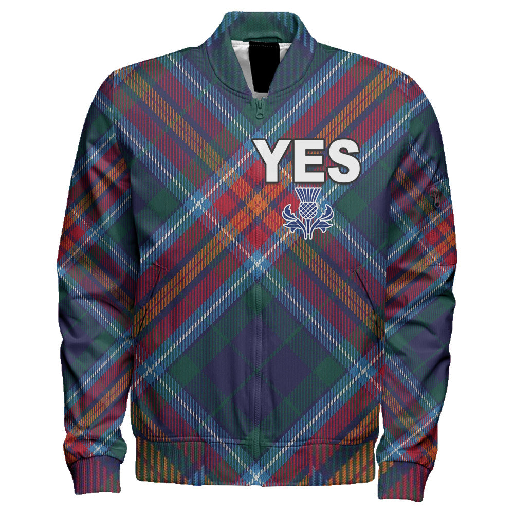 Scotland Tartan Yes Sleeve Zip Bomber Jacket RLT12 - Wonder Print Shop