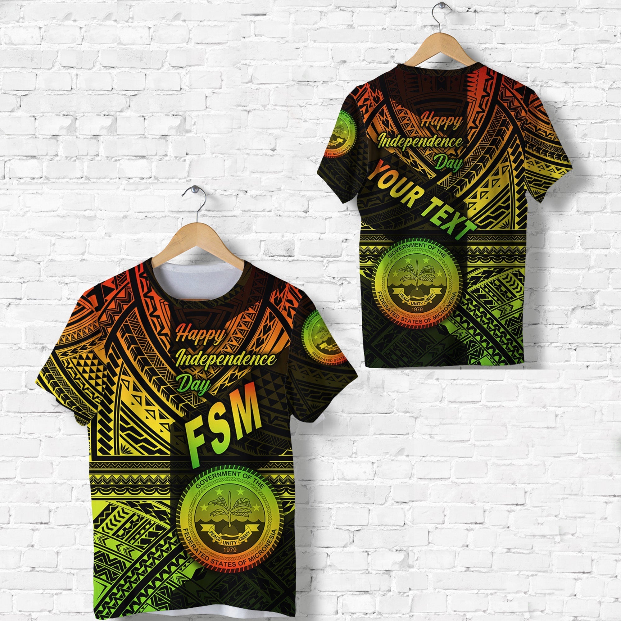 Custom Federated States of Micronesia T Shirt FSM Happy Independence Day Original Vibes Reggae LT8 - Wonder Print Shop