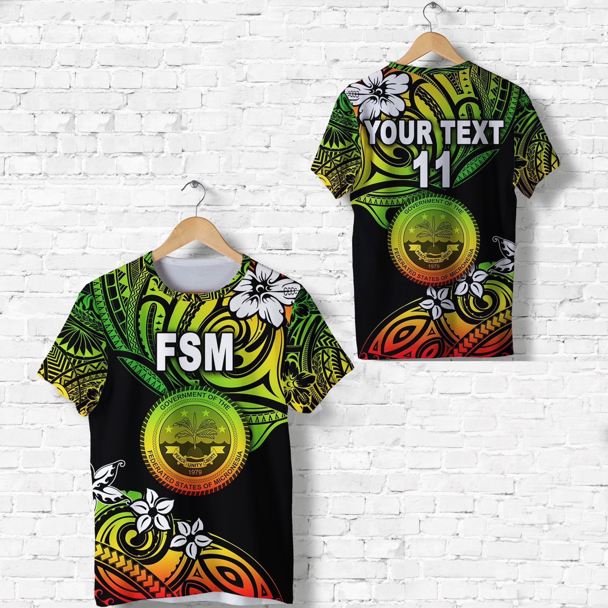 Custom Federated States of Micronesia T Shirt Unique Vibes Reggae LT8 - Wonder Print Shop