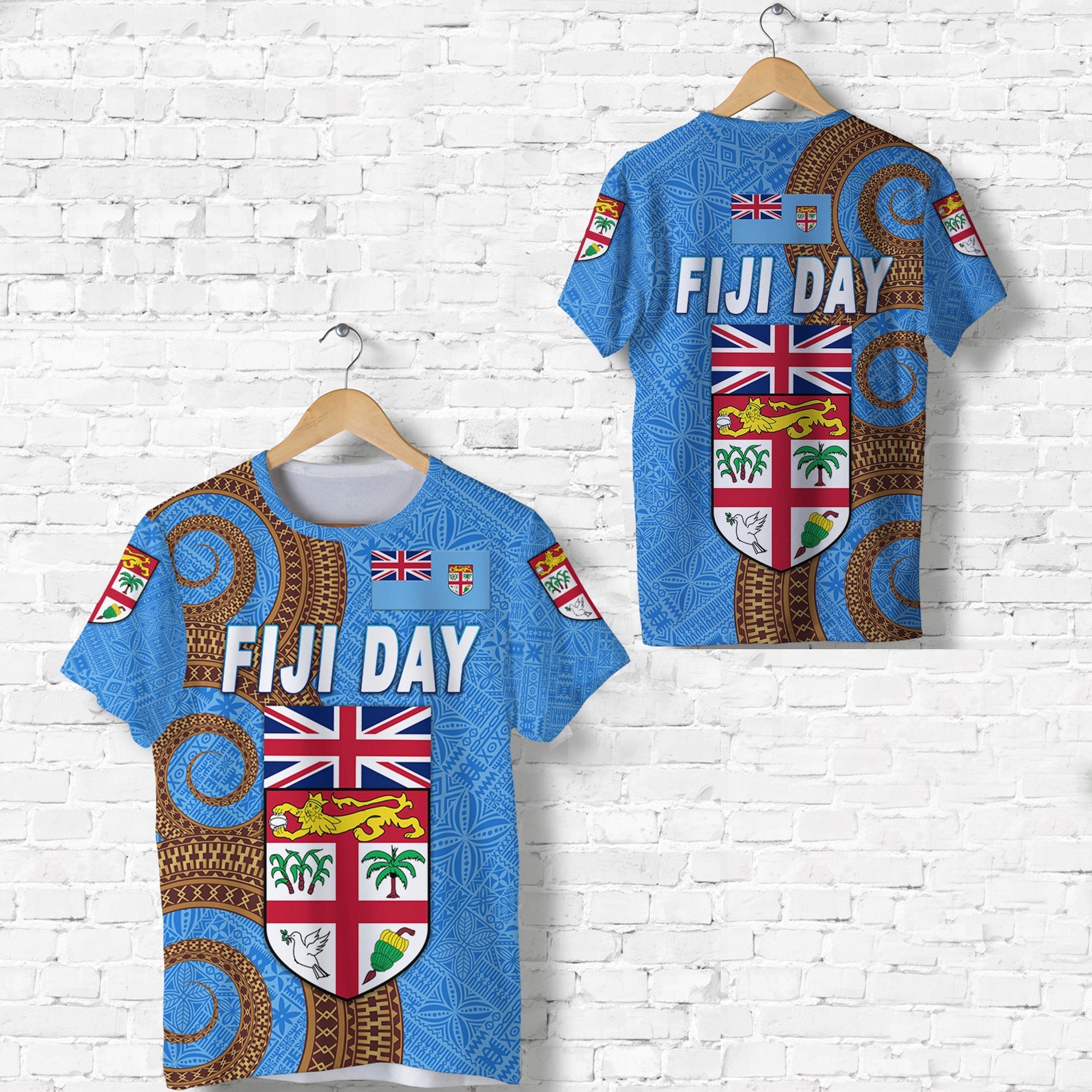 Fiji Day T Shirt Independence Anniversary Simple Style LT8 - Wonder Print Shop