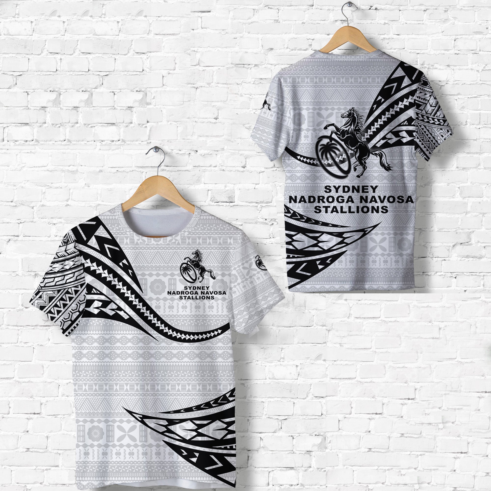 Fiji Rugby T Shirt Sydney Nadroga Navosa Stallions Unique Version White LT8 - Wonder Print Shop