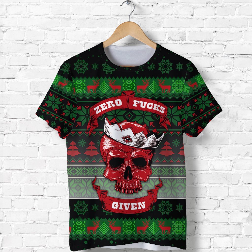 skull-christmas-t-shirt-black