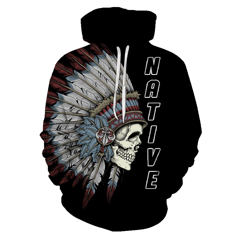 Native American Skull Chief All Over Hoodie LT10 - Wonder Print Shop