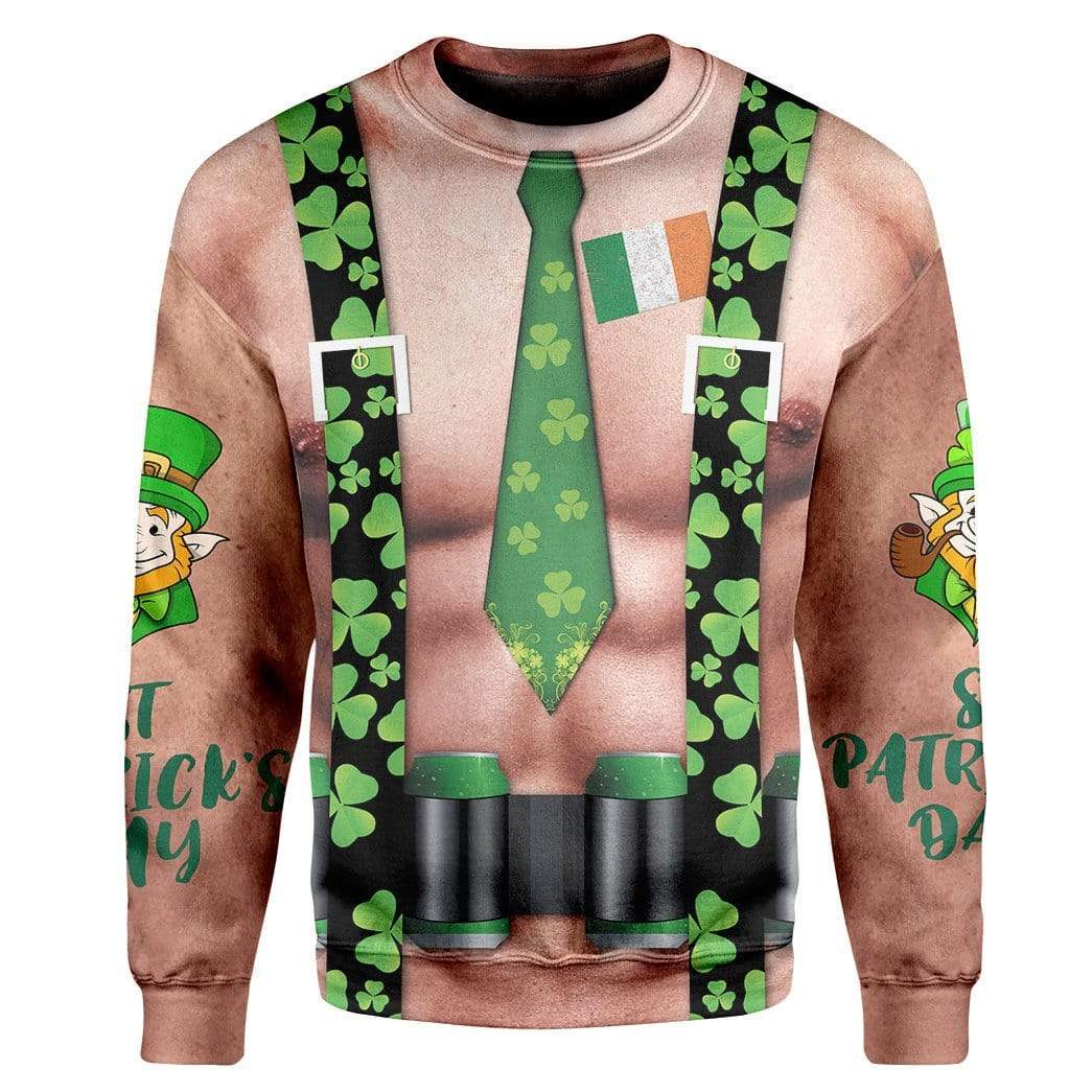 St Patrick's Day Men Funny Ugly Ireland Flag Sweatshirt LT8 - Wonder Print Shop