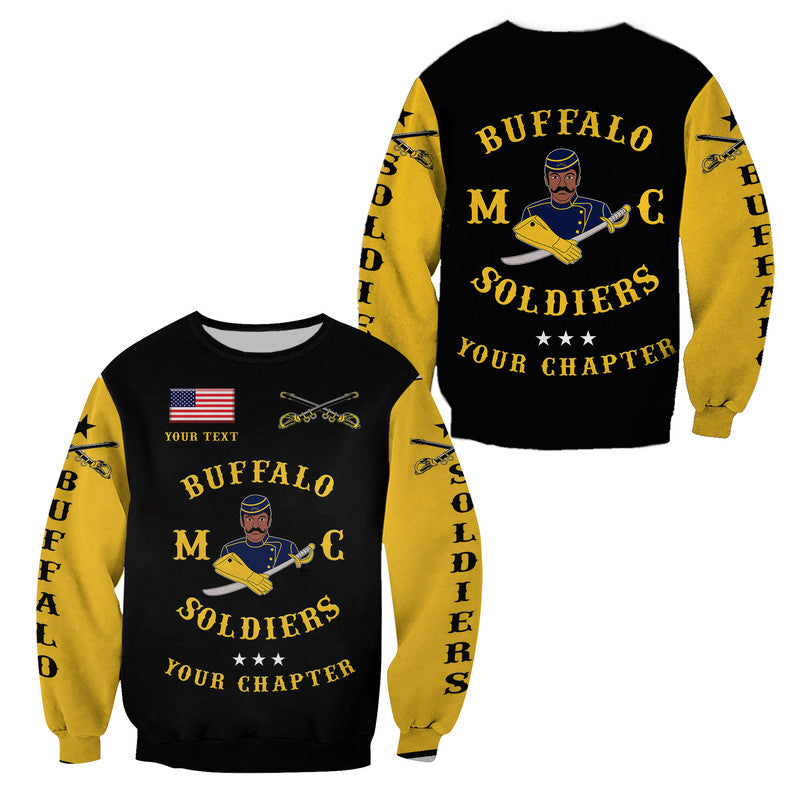 (Custom Personalised) Buffalo Soldiers Motorcycle Club BSMC Sweatshirt Simple Style - Black Gold LT8 - Wonder Print Shop