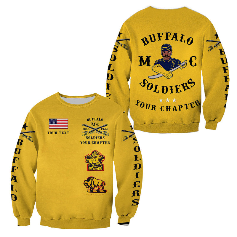 (Custom Personalised) Buffalo Soldiers Motorcycle Club BSMC Sweatshirt Original Style - Gold LT8 - Wonder Print Shop